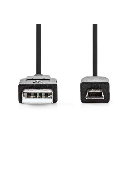 Nedis USB Cable 2.0 USB-A Male to USB Mini-B 5 pin Male 1.00 m Black (CCGL60300BK10) (NEDCCGL60300BK10)