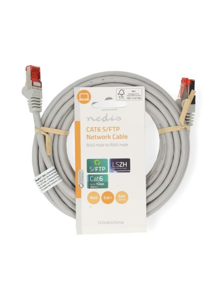 Nedis CAT6 Network Cable 5.00 m Grey (CCGL85221GY50) (NEDCCGL85221GY50)