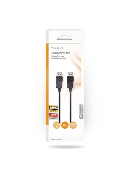 Nedis DisplayPort cable 1.2 3m (CCGP37010BK30) (NEDCCGP37010BK30)