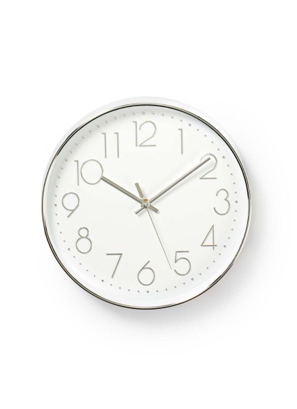 Nedis Ρολόι Τοίχου Πλαστικό Λευκό/Ασημί 30cm (CLWA015PC30SR) (NEDCLWA015PC30SR)