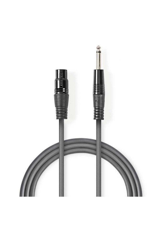 Nedis Cable XLR female - 6.3mm male 10m (COTG15120GY100) (NEDCOTG15120GY100)