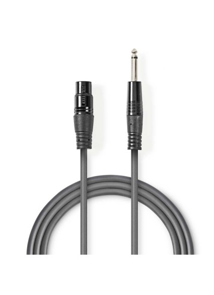 Nedis Cable XLR female - 6.3mm male 1.5m (COTH15120GY15) (NEDCOTH15120GY15)