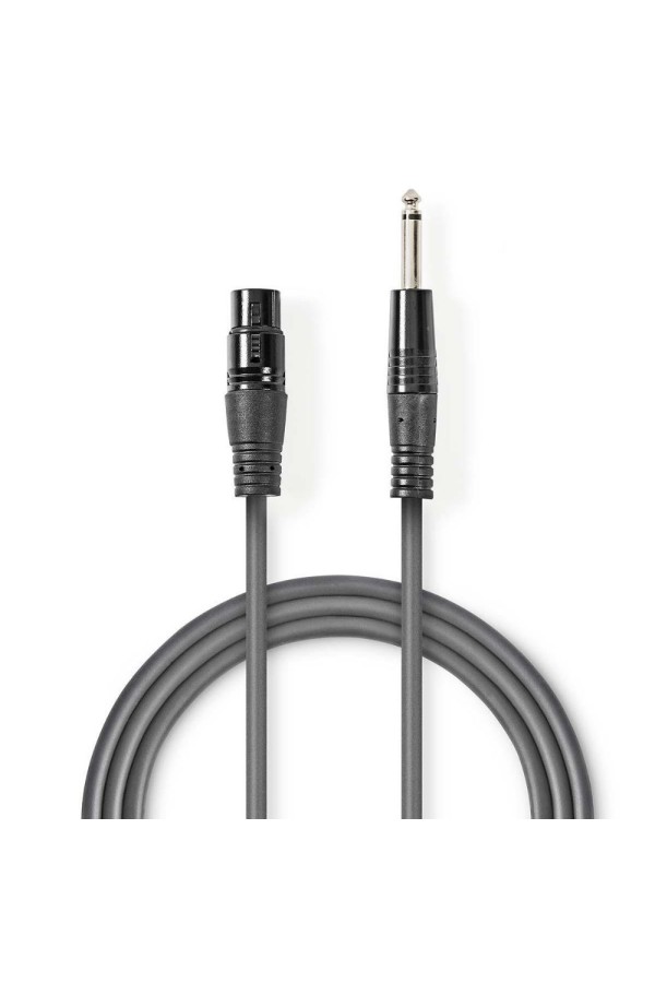 Nedis Cable XLR female - 6.3mm male 1.5m (COTH15120GY15) (NEDCOTH15120GY15)