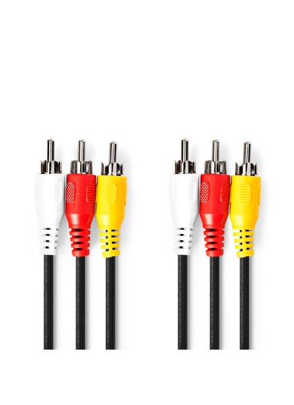 Nedis Cable Composite male - Composite female / Composite male 1.5m (CVGB24300BK15) (NEDCVGB24300BK15)