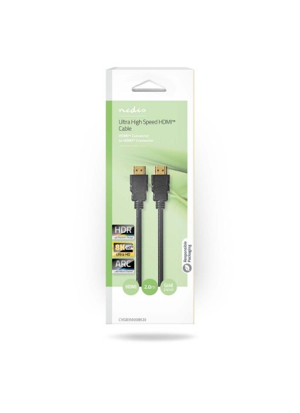 Nedis Ultra High Speed HDMI Cable 2.00m (CVGB35000BK20) (NEDCVGB35000BK20)