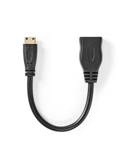 Nedis HDMI 1.4 Cable mini HDMI male - HDMI male 0.2m Μαύρο (CVGP34590BK02) (NEDCVGP34590BK02)