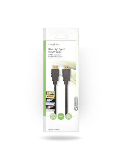 Nedis Ultra High Speed HDMI™ Cable 2.00 m Black (CVGP35000BK20) (NEDCVGP35000BK20)