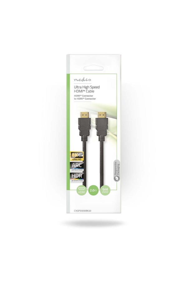 Nedis Ultra High Speed HDMI™ Cable 2.00 m Black (CVGP35000BK20) (NEDCVGP35000BK20)