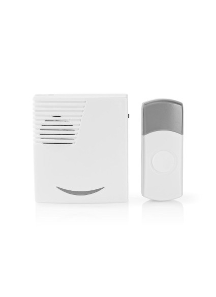 Nedis Wireless Doorbell Set Battery Powered Volume 80 dB Grey / White (DOORB211WT) (NEDDOORB211WT)
