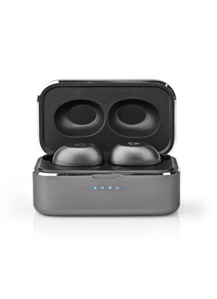 Nedis In-ear Bluetooth Handsfree Ακουστικά με Θήκη Φόρτισης Γκρι (HPBT5056GY) (NEDHPBT5056GY)