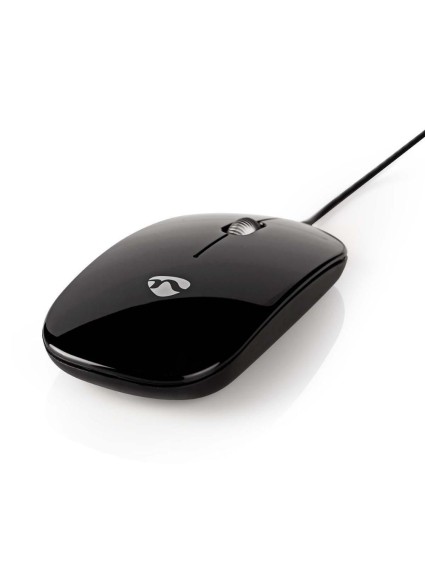 Nedis Wired Mouse Ενσύρματο Ποντίκι Μαύρο (MSWD200BK) (NEDMSWD200BK)