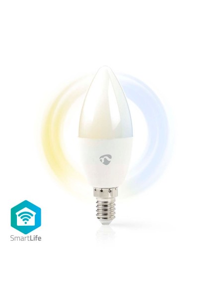 Nedis Smart Λάμπα LED για Ντουί E14 Ρυθμιζόμενο Λευκό 470lm Dimmable (WIFILRW10E14) (NEDWIFILRW10E14)
