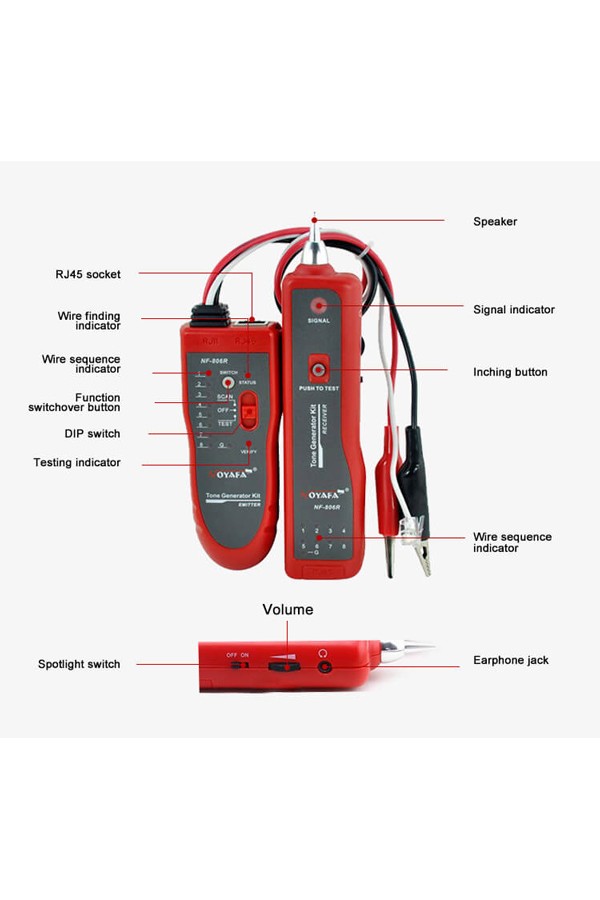 NOYAFA tester καλωδίων δικτύου NF-806 για RJ45 & RJ11