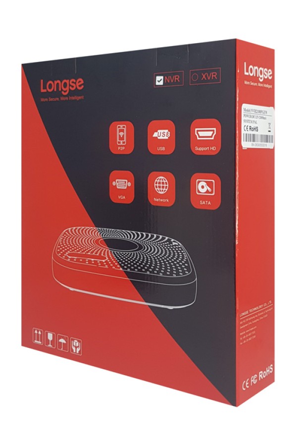 LONGSE NVR καταγραφικό NVR2108PGEW WiFi, H.265/H.264, 8 κανάλια