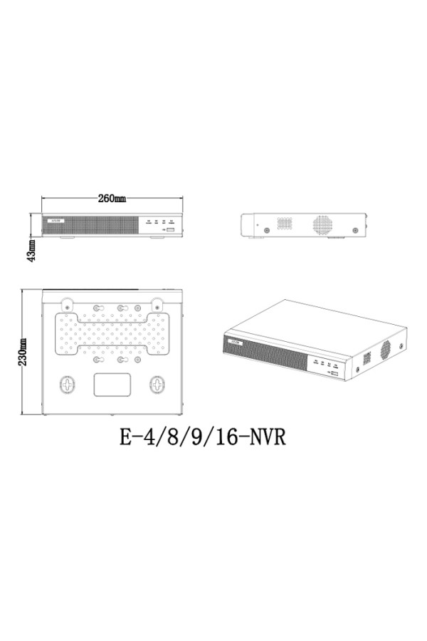 LONGSE NVR καταγραφικό NVR3009E1, 4K, H.265/H.264, 9 κανάλια