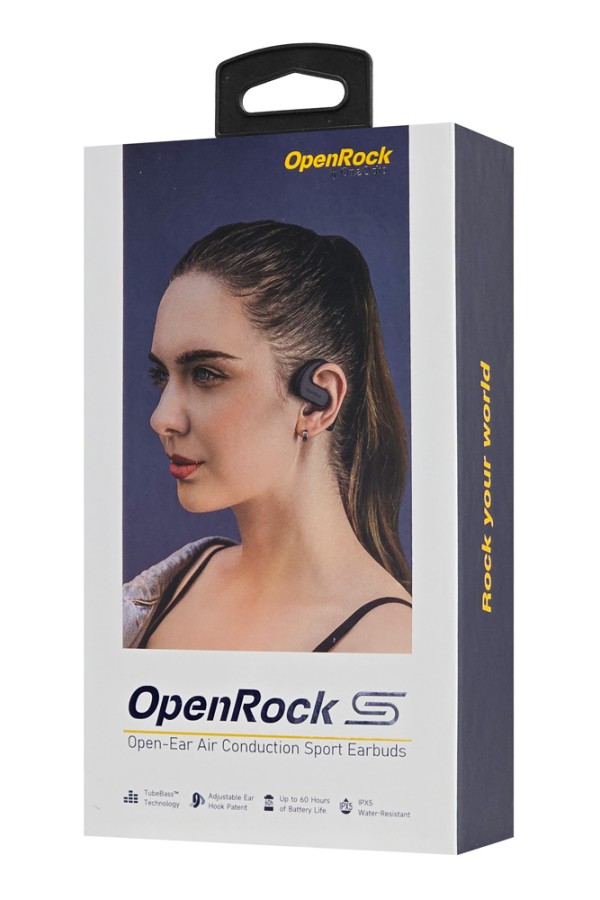 OPENROCKS earphones με θήκη φόρτισης OpenRock S, Open Wearable Stereo, ANC, μαύρο, by OneOdio