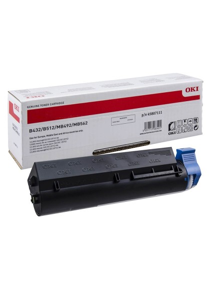 OKI B432/B512/MB492/MB562 TONER BLACK EHC 12k (45807111) (OKI-B432-B)