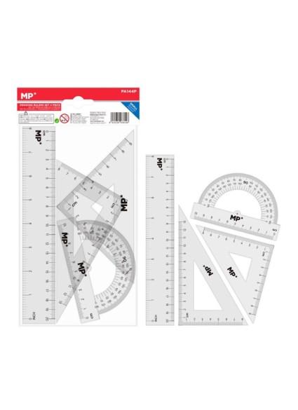 MP σετ χάρακες PA144P, πλαστικό, 4τμχ, διάφανο