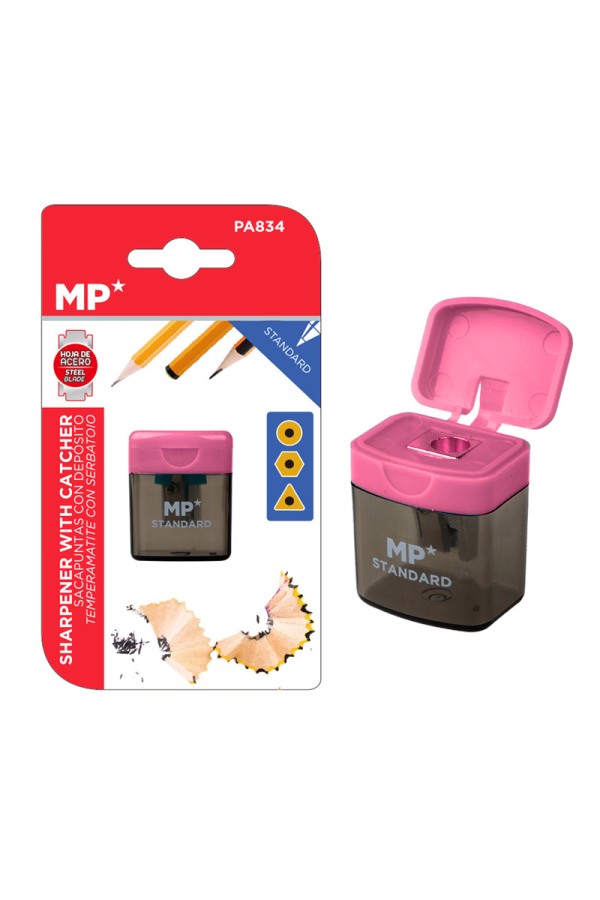 MP ξύστρα μολυβιών με κάδο PA834, ροζ