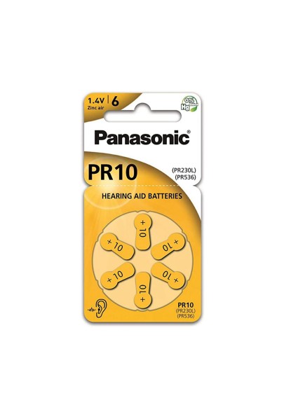 Panasonic PR10  Μπαταρίες Ακουστικών Βαρηκοΐας 1.4V (PR230/6LB) (PANPR230/6LB)
