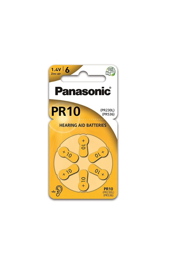 Panasonic PR10  Μπαταρίες Ακουστικών Βαρηκοΐας 1.4V (PR230/6LB) (PANPR230/6LB)