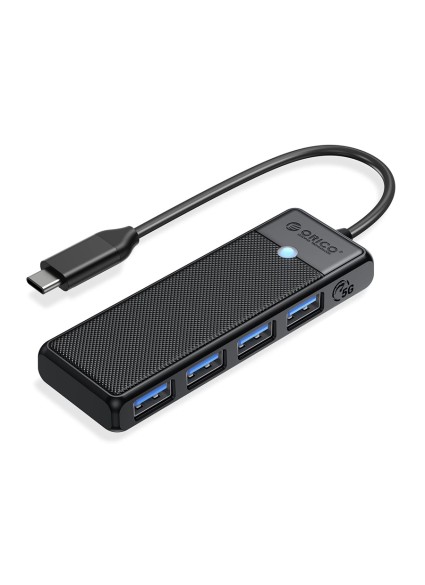 ORICO USB hub PAPW4A-C3, 4x θυρών, 5Gbps, USB-C σύνδεση, μαύρο