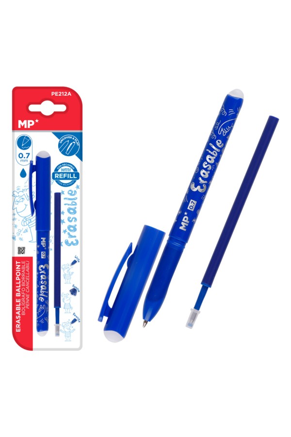 MP στυλό διαρκείας Ballpoint PE212A με ανταλλακτικό μελάνι, 0.7mm, μπλε