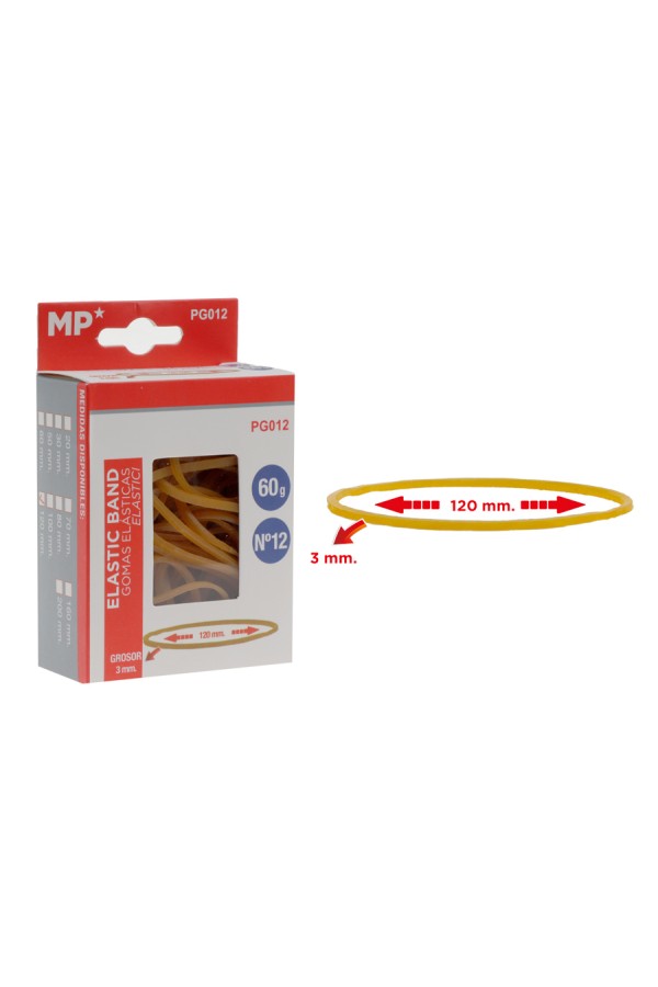 MP λαστιχάκια συσκευασίας PG012 σε κουτί, No12, 3x120mm, 60g