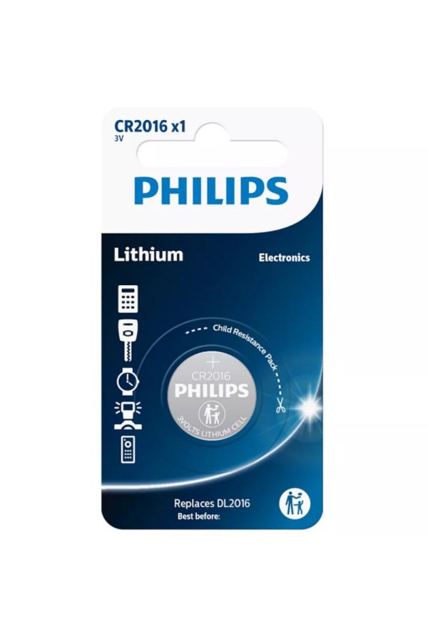 Philips Μπαταρία λιθίου CR2016 (CR2016/01B) (PHICR2016-01B)