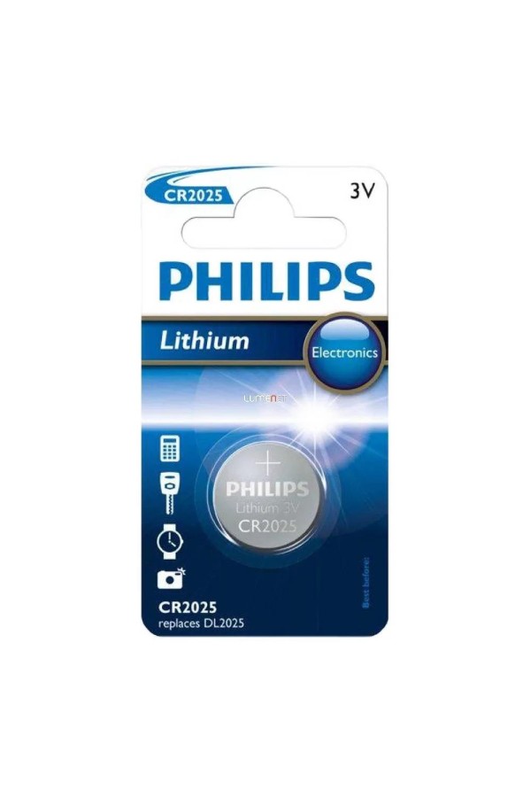 Philips Electronics Lithium Μπαταρία Ρολογιών CR2025 3V 1τμχ (CR2025/01B) (PHICR2025-01B)