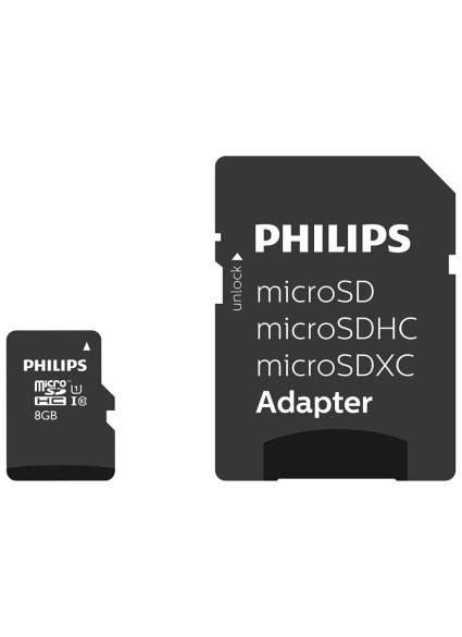 Philips microSDHC 8GB Class 10 with Adapter (FM08MP45B/00) (PHIFM08MP45B-00)