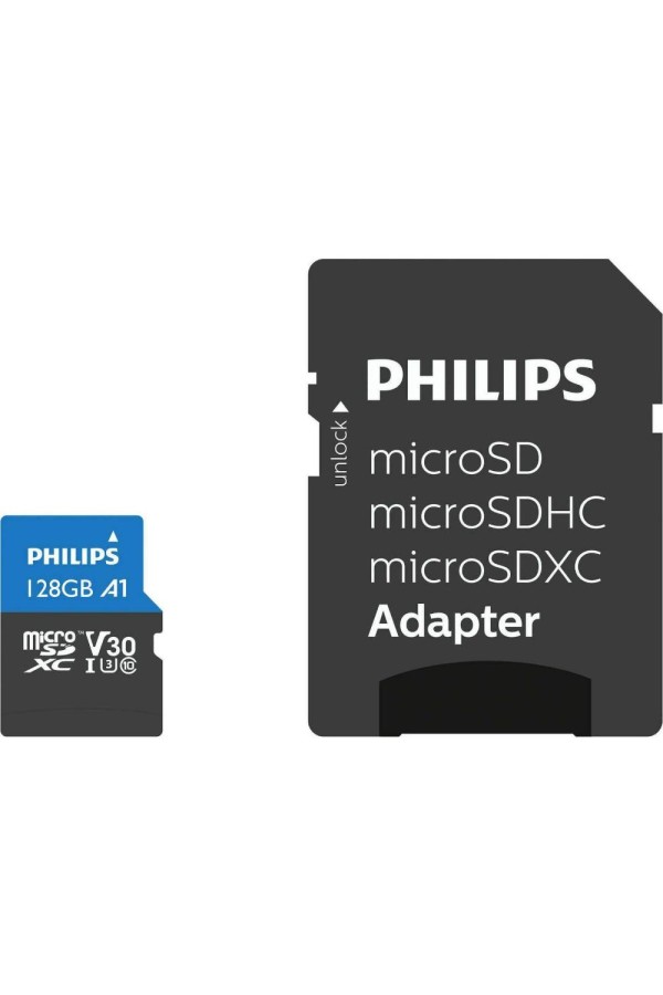 Philips Ultra Pro microSDXC 128GB Class 10 U3 V30 UHS-I με USB Reader (FM12MP65B/00) (PHIFM12MP65B-00)