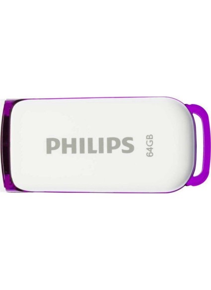 Philips Snow 64GB USB 2.0 Stick Μωβ (FM64FD70B/00) (PHIFM64FD70B-00)