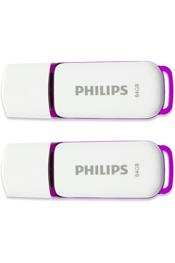 Philips Snow 2-Pack 64GB USB 2.0 Stick Μωβ (FM64FD70D/00) (PHIFM64FD70D-00)