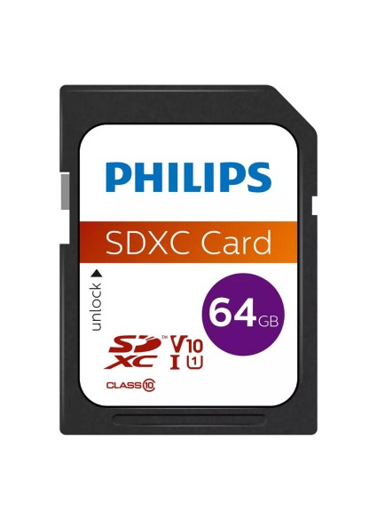 Philips SDXC 64GB Class 10 U1 Default Speed (FM64SD55B/00) (PHIFM64SD55B-00)