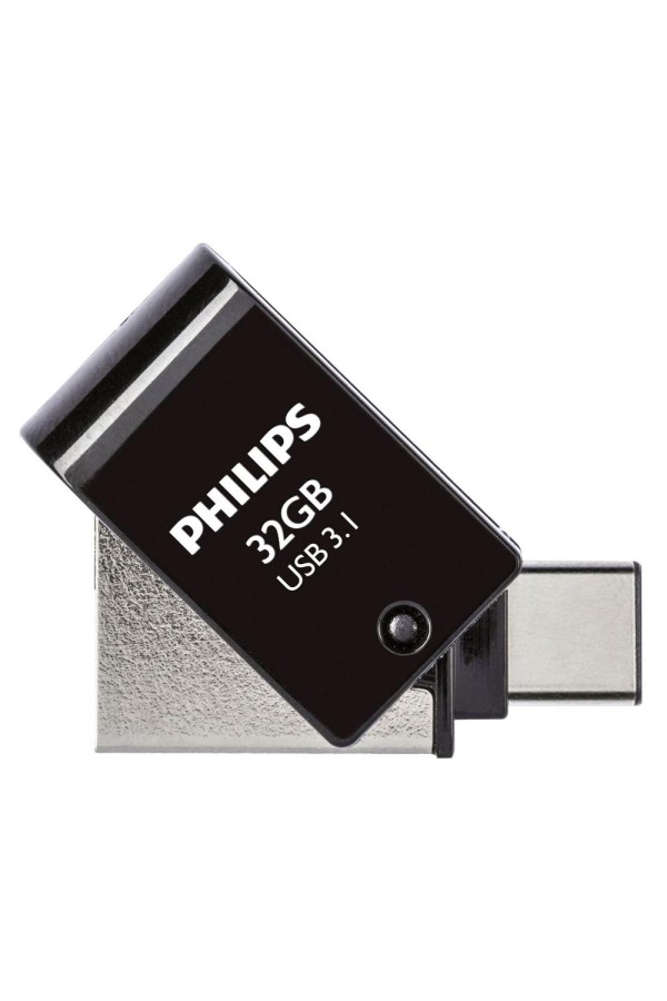 Philips 2-in-1 32GB USB 3.1 Stick με σύνδεση USB-C Μαύρο (PHUSB32G2IN1OTGGU3C) (PHIPHUSB32G2IN1OTGGU3C)