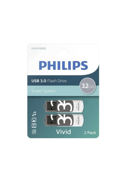 Philips Vivid pack 32GB USB 3.0 Stick Γκρι (PHUSB32GVIVIDU3P2) (PHIPHUSB32GVIVIDU3P2)