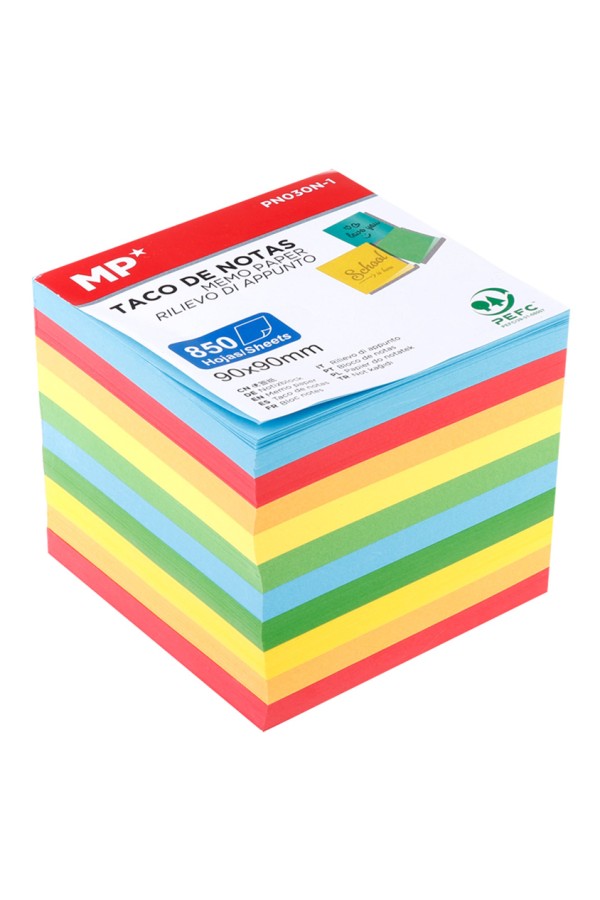 MP χαρτάκια σημειώσεων PN030N-1, 90x90mm, 850τμχ, χρωματιστά