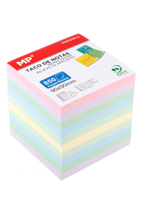 MP χαρτάκια σημειώσεων PN030N-2, 90x90mm, 850τμχ, χρωματιστά