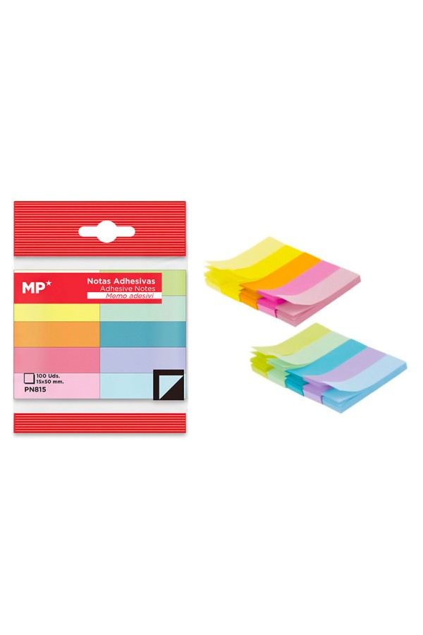 MP αυτοκόλλητοι σελιδοδείκτες PN815, 15x50mm, 1000τμχ, χρωματιστοί