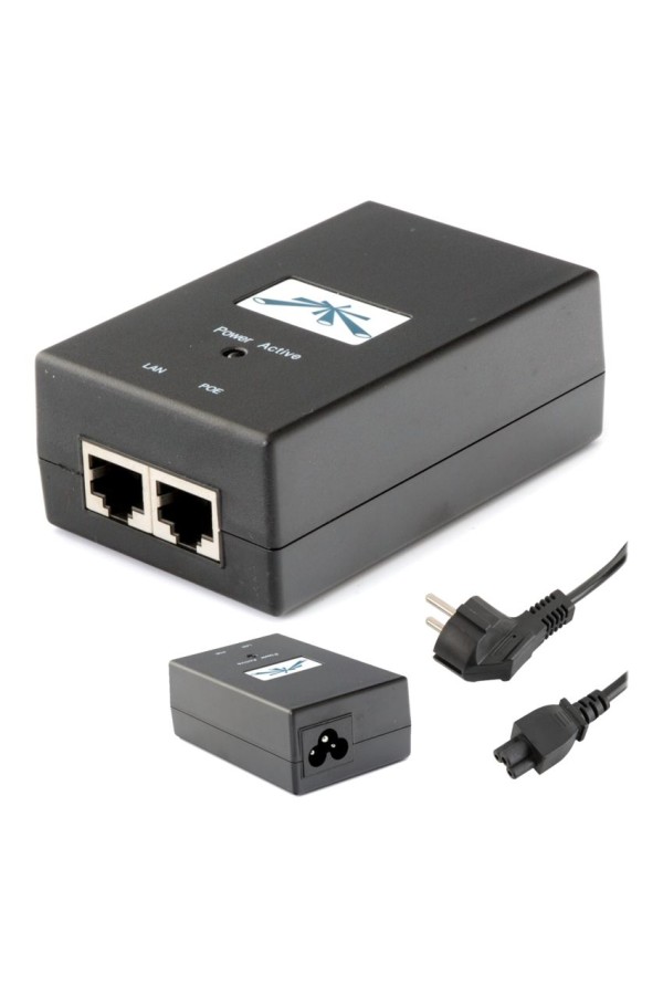 UBIQUITI PoE adapter POE-48 με power cable, 48VDC, 0.5A, 24W