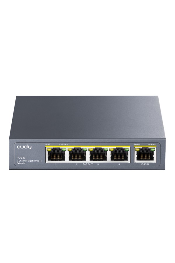 CUDY PoE++ extender POE40, 4-channel Gigabit PoE, 60W