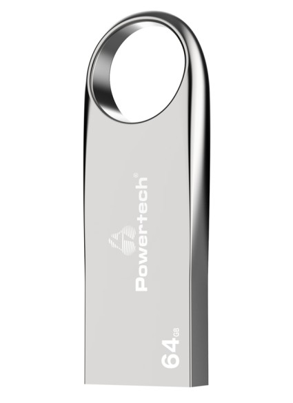 POWERTECH USB Flash Drive PT-1122, 64GB, USB 2.0, ασημί