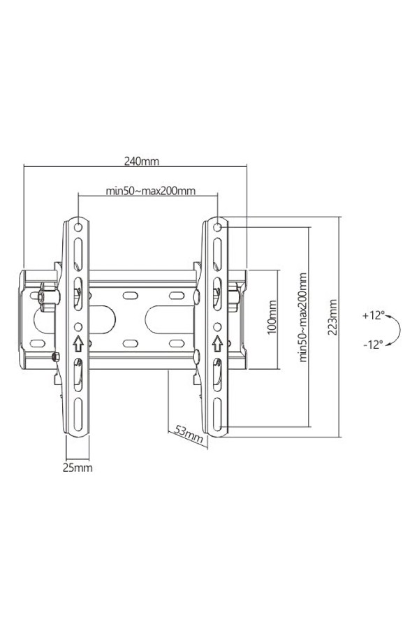 POWERTECH επιτοίχια βάση PT-1126 για τηλεόραση 23-43