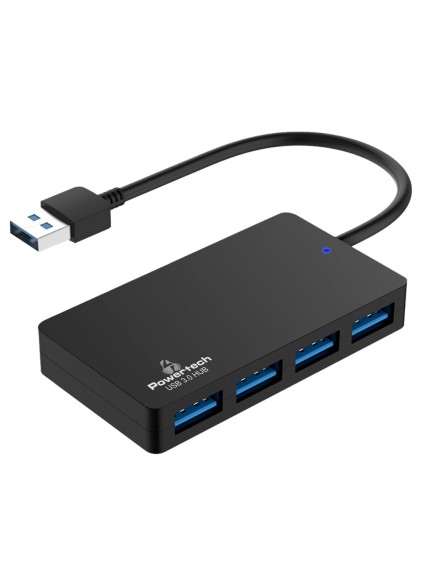 POWERTECH USB hub PT-1145, 4x θυρών, 5Gbps, USB σύνδεση, μαύρο