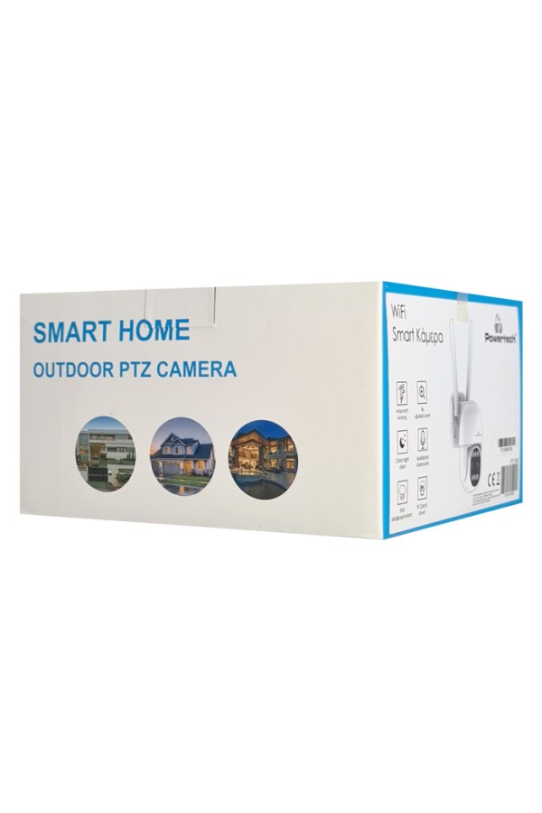 POWERTECH smart κάμερα PT-1163, 4MP, Wi-Fi, PTZ, SD, 8x zoom, IP65