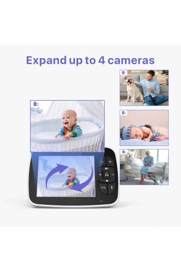 POWERTECH ενδοεπικοινωνία μωρού PT-1187, κάμερα & οθόνη 3.5