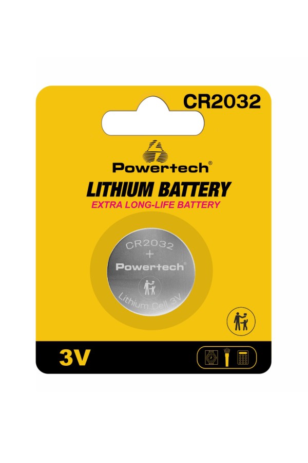 POWERTECH μπαταρία λιθίου PT-1208, CR2032, 3V, 1τμχ