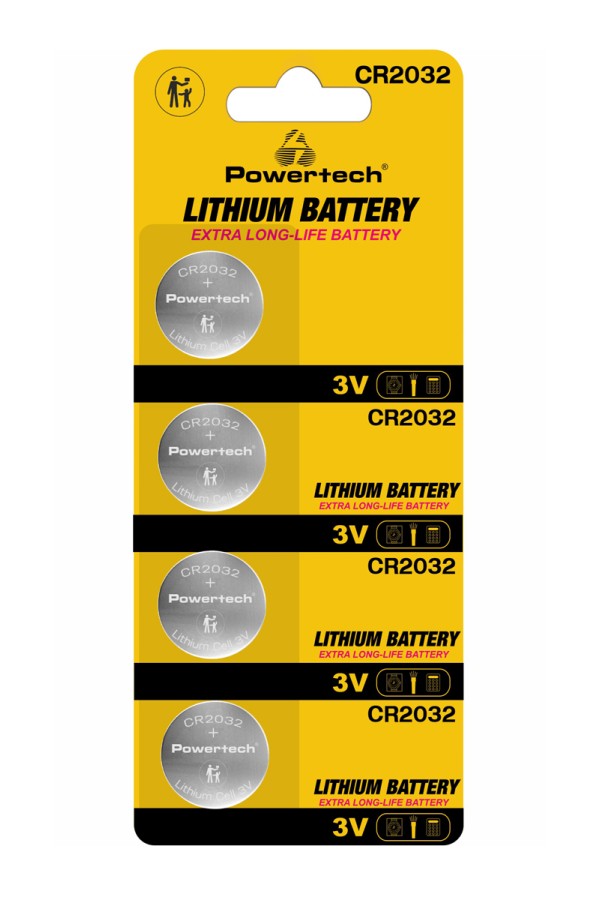 POWERTECH μπαταρίες λιθίου PT-1210, CR2032, 3V, 4τμχ