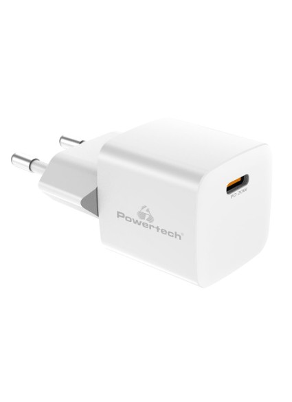 POWERTECH φορτιστής τοίχου PT-1223, USB-C, 20W, λευκός